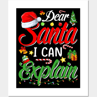 Christmas Dear Santa I Can Explain Funny Santa Claus Posters and Art